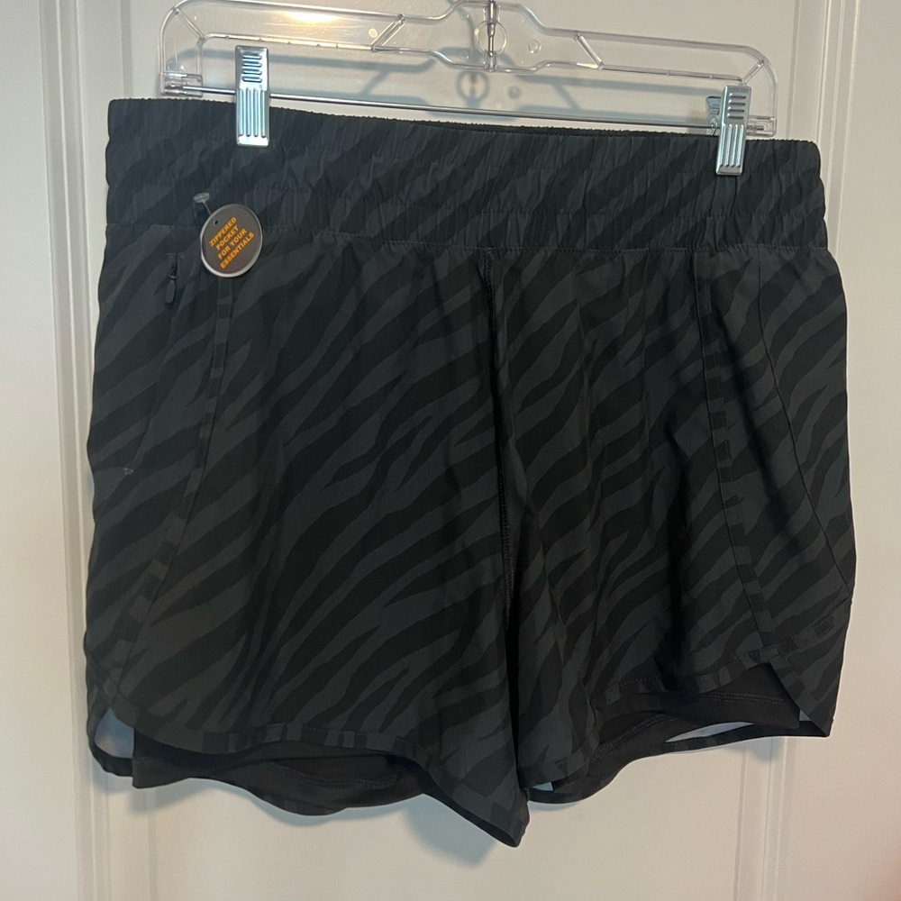 Avia Women's Pull-on Active Running, Inner Bike Shorts with Hidden Zip Pockets L